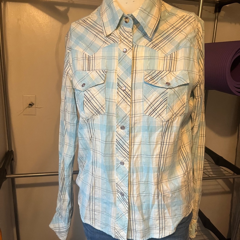 Plaid Button Down Shirt for Women
